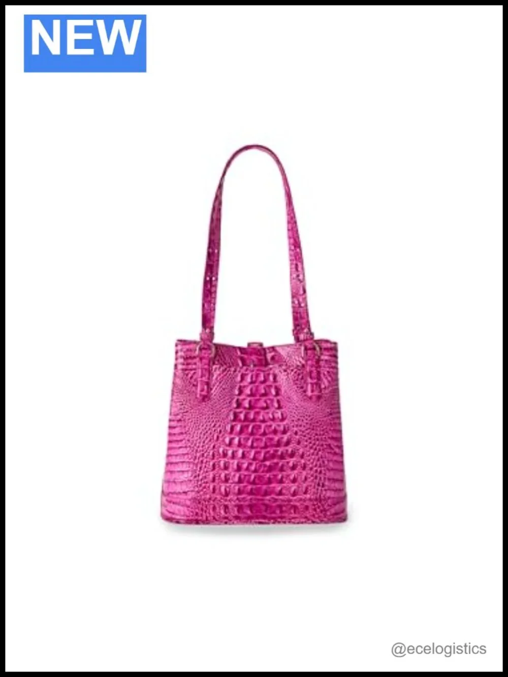 BRAHMIN Fiora Leather Satchel Handbag Turn-Lock Closure Adjustable Straps